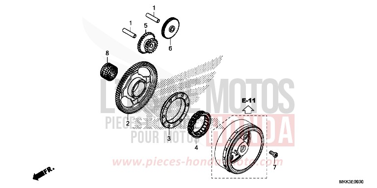 EMBRAYAGE DE DEMARRAGE de Africa Twin CANDY CHROMOSPHERE RED (R381) 2018